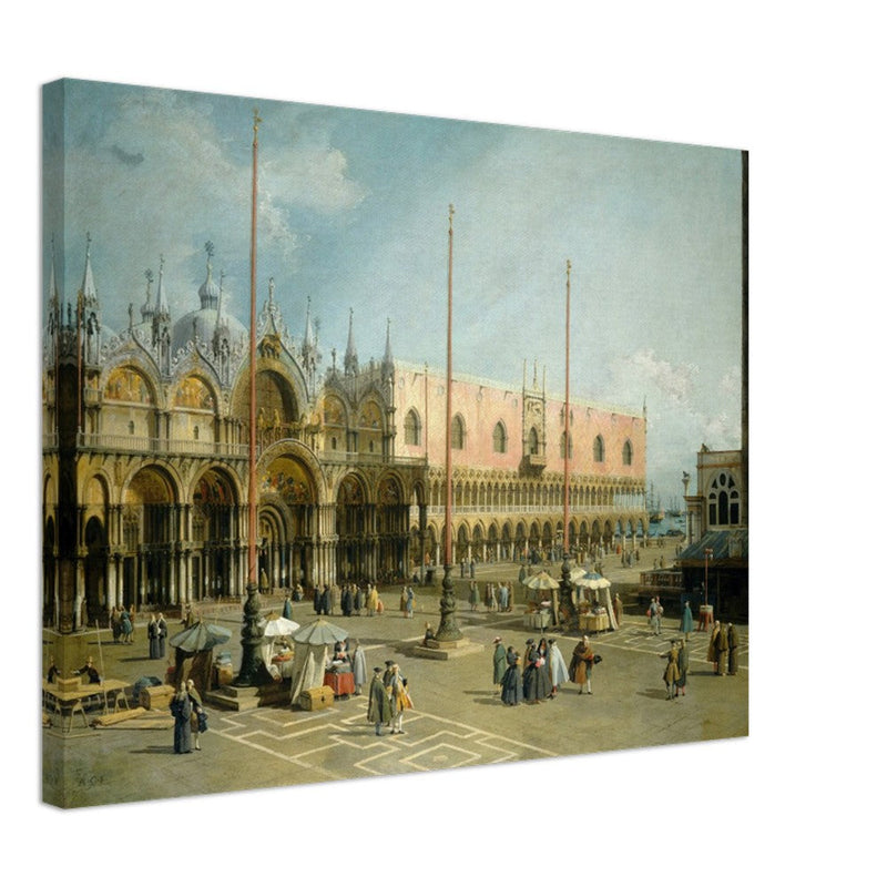 The Square of Saint Mark's Venice Italy Antique painting by Canaletto.