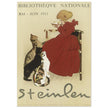 Théophile Alexandre Steinlen vintage poster  Girl Drinking Milk with Cats.