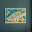 Old map of Manhattan New York City. Antique map reproduction of Manhattan of the 20's