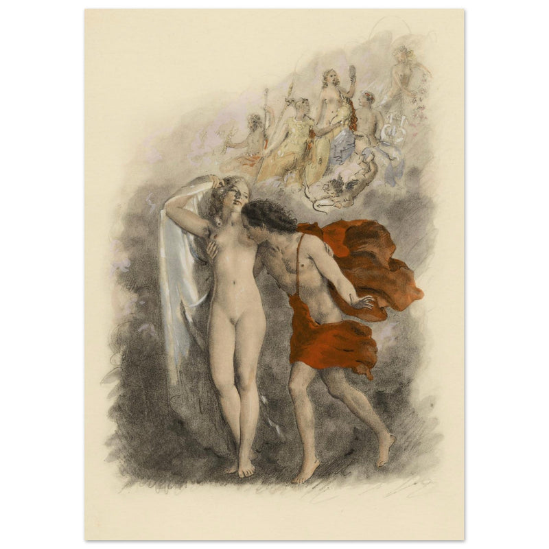 Paul Emile Becat erotic illustration Les Baiseres IV ( The Kisses ) Fourth Kiss. The New Olympus.