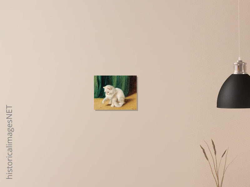 Cat with Ladybird old painting by Arthur Heyer.