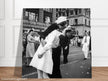 Kiss in New York city. Crowds celebrate in New York City streets after ending of World War 2 .