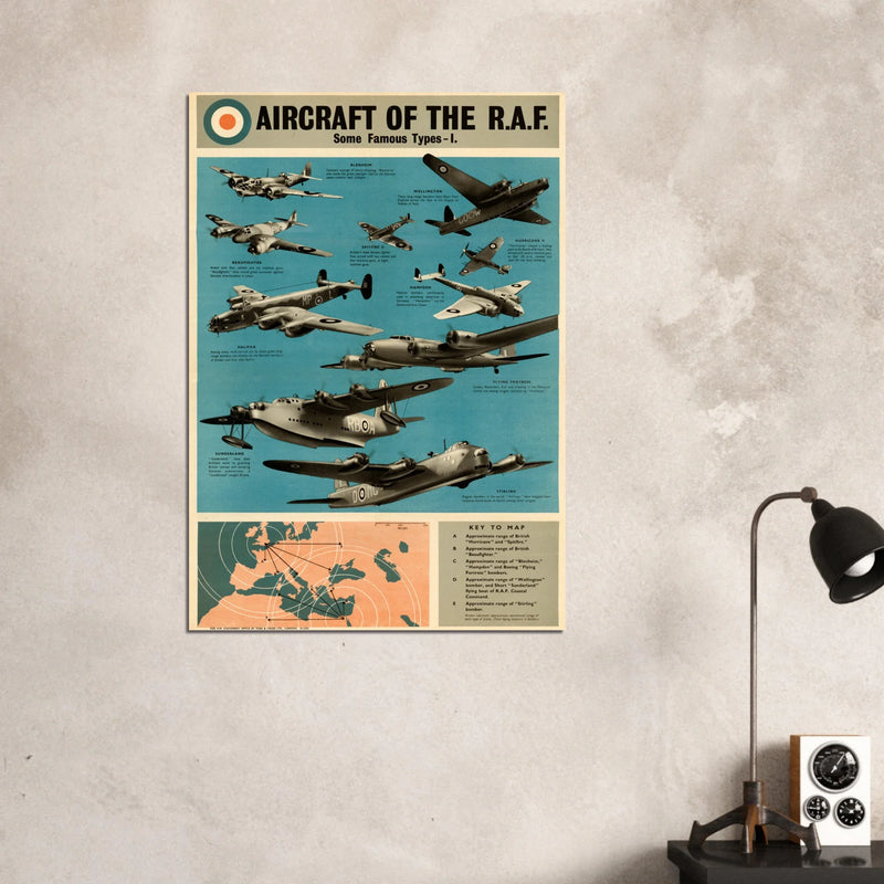 Aircraft of the R.A.F I Warplanes of the British Air Force II World War poster