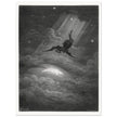 Gustave Dore Paradise Lost engraving . Satan descent to Earth.