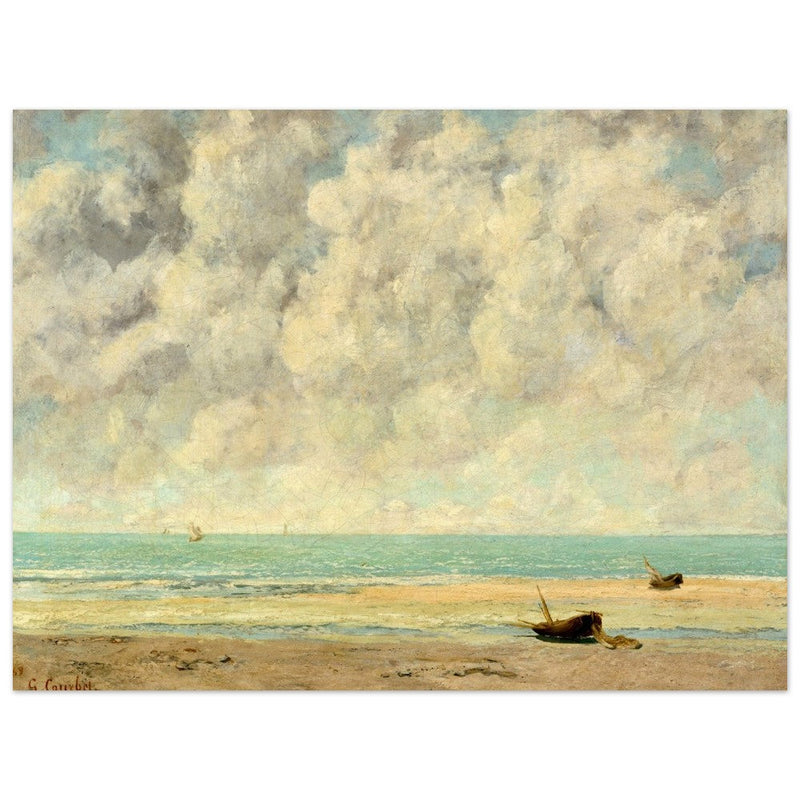 The calm sea by Gustave Courbet 1869.  antique painting.