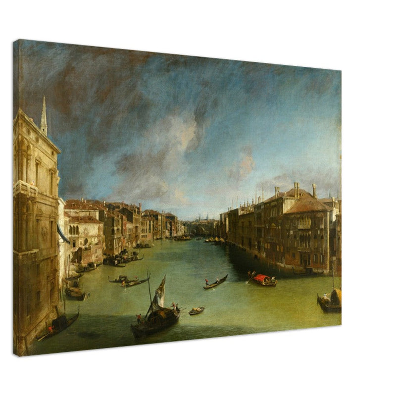 Venice Italy old painting by Canaletto. The Grand Canal from Palazzo Balbi towards the Rialto.