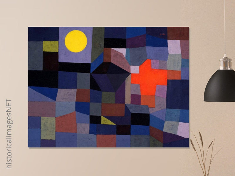 Paul Klee Fire at Full Moon abstract painting.   .