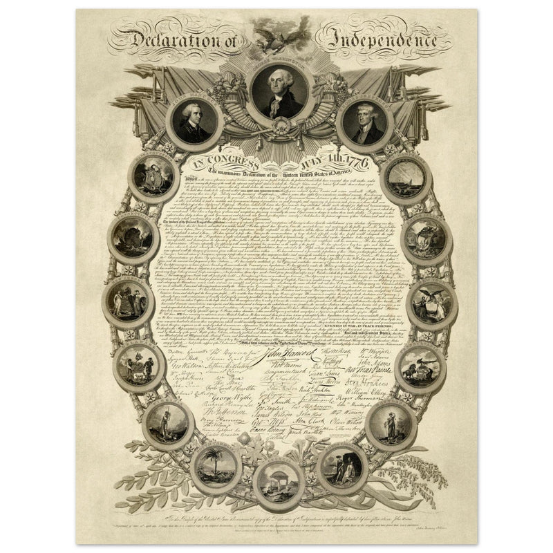Declaration of Independence of America manuscript. 1819 by John Binns.