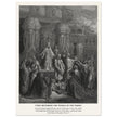 Gustave Dore The Bible engraving print . Cyrus restoring the vessesls of the temple .
