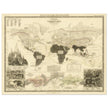 Carnivore animals distribution vintage map . World map print by Alexander Keith Johnston