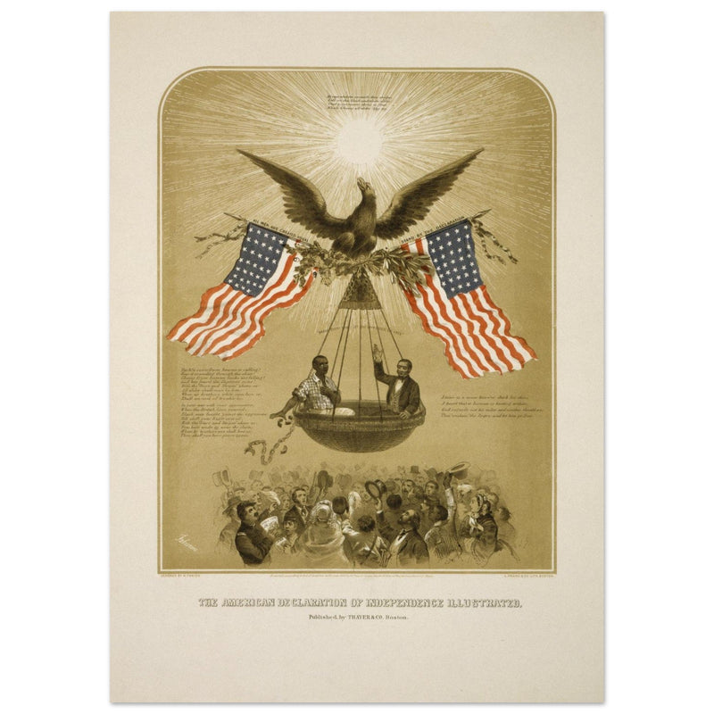 The American Declaration of Independence illustrated in 1861.  reproduction