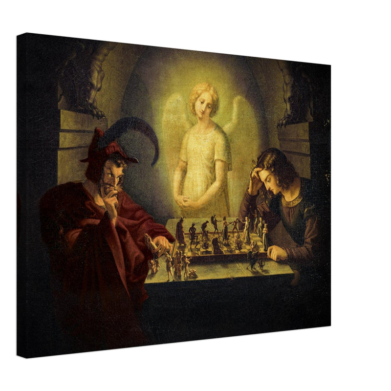 The game of life or The Chess Players attributed to  Moritz Retzsch . Man playing chess against the devil.