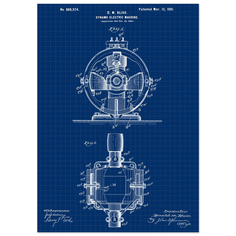 Dynamo electric machine patent by D M Bliss.