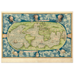Ancient vintage old map of the world poster reproduction by Guillaume Le Testu 1555