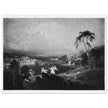 John Martin Paradise Lost Heaven – the Rivers of Bliss. Vintage mezzotint engraving .