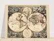 Antique world map print reproduction of the XVII Century. Orbis terrarum nova by Nicolaes Visscher II