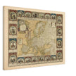 Ancient antique map of Europe. The map is devided in empires and realms.  poster.