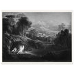 John Martin Paradise Lost vintage mezzoting engraving . Raphael Conversing with Adam and Eve .