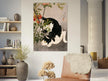 Black Cat and Tomato Plant vintage poster reproduction by Takahashi Hiroaki 1931