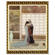 Edmund Dulac and one of his illustration for Princess Badura fairy tale.