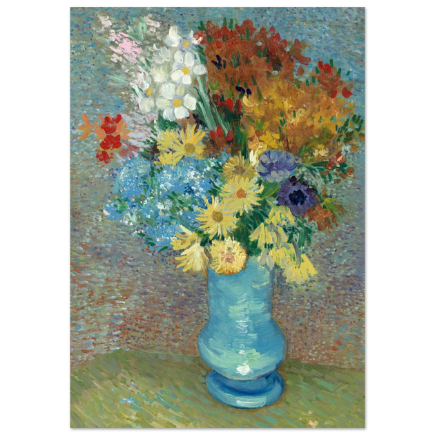 Flowers in a blue vase Vincent Van Gogh