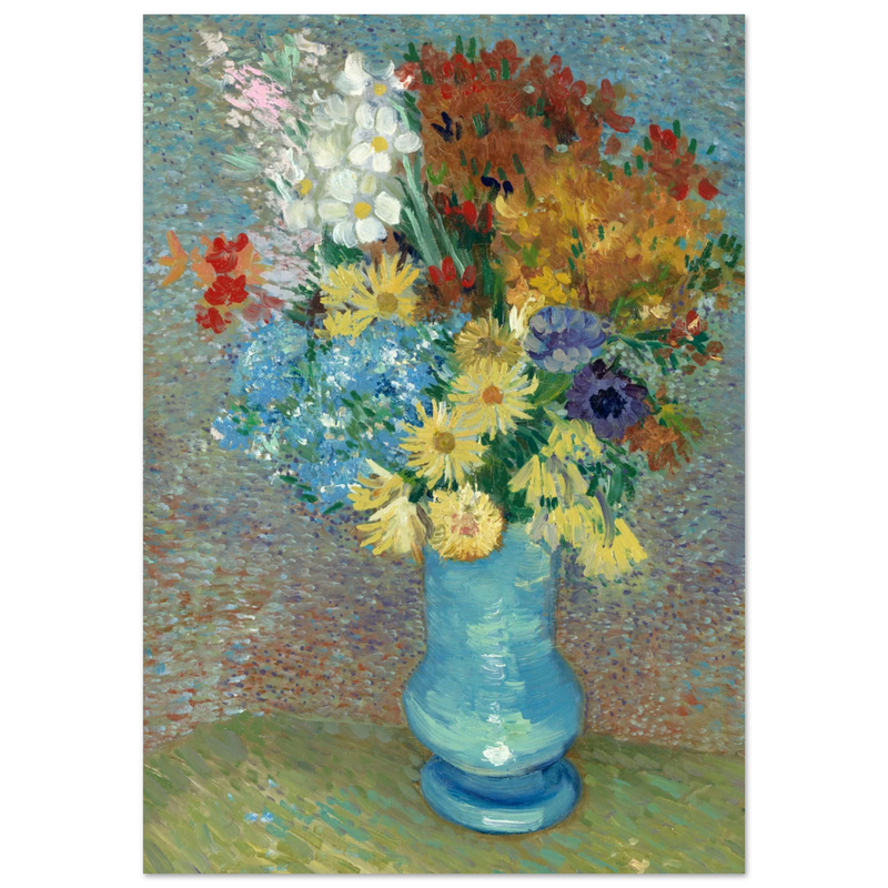 Flowers in a blue vase Vincent Van Gogh