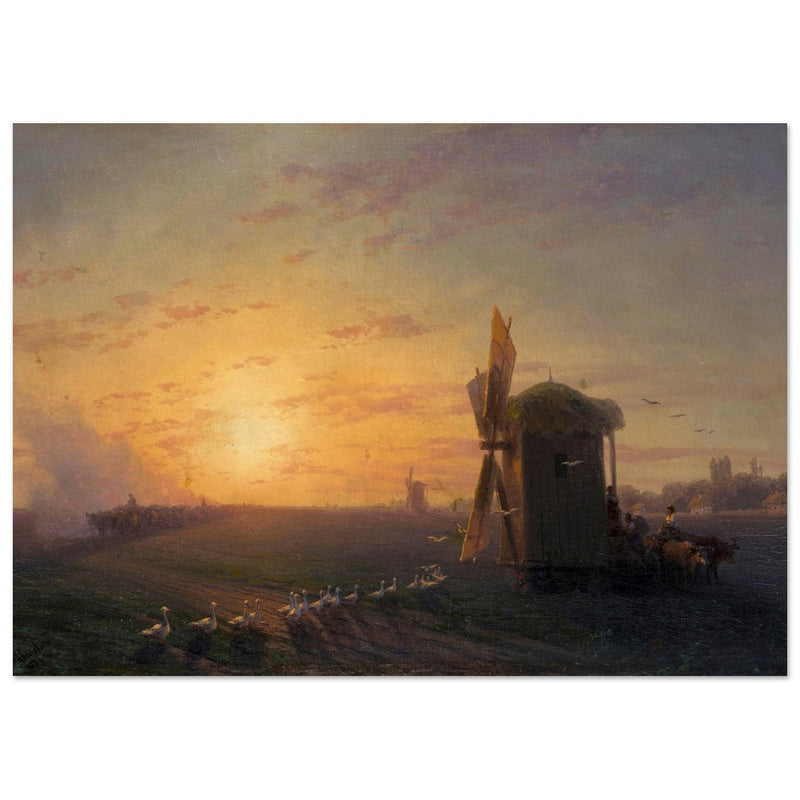 Steppe at sunset by Ivan Aivazovsky.