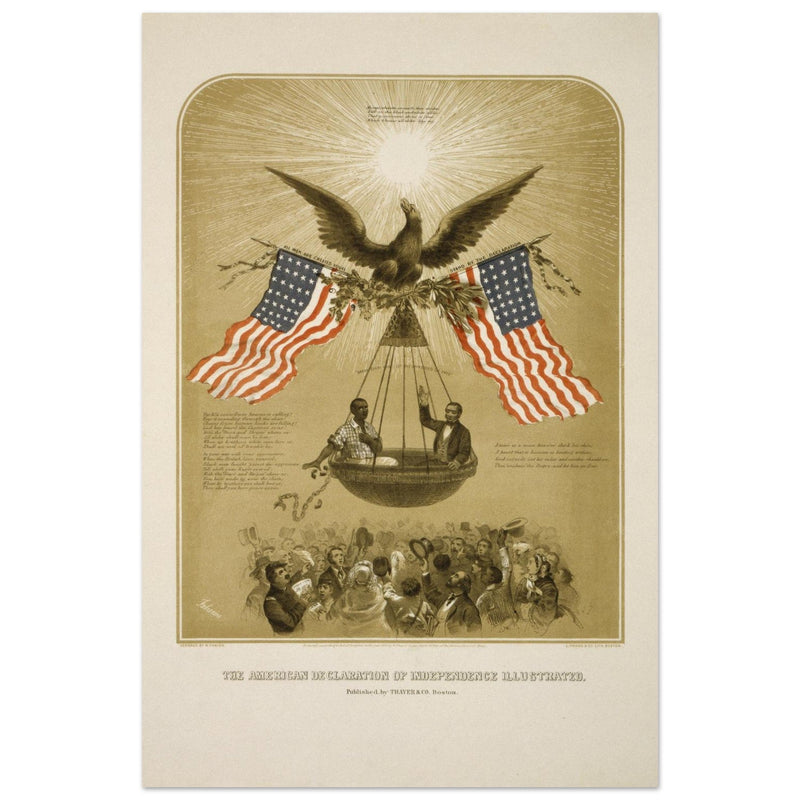 The American Declaration of Independence illustrated in 1861.  reproduction