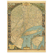 1939 New York City vintage map . High detail map of the Northeast of the United States.