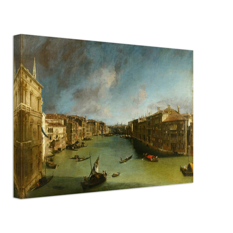 Venice Italy old painting by Canaletto. The Grand Canal from Palazzo Balbi towards the Rialto.