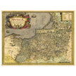 Ancient map of Prussia by Abraham Ortelius. Historic vintage map of 1570.