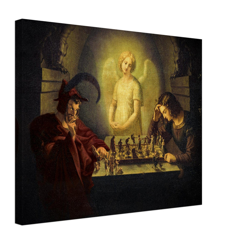 The game of life or The Chess Players attributed to  Moritz Retzsch . Man playing chess against the devil.