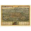 Rome Italy antique vintage city map. 1572 ancient map of the italian capital by Georg Braun and  Frans Hogenberg.