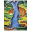 Kinderbild Katze hinter einem Baum  Cat behind a tree by Franz Marc