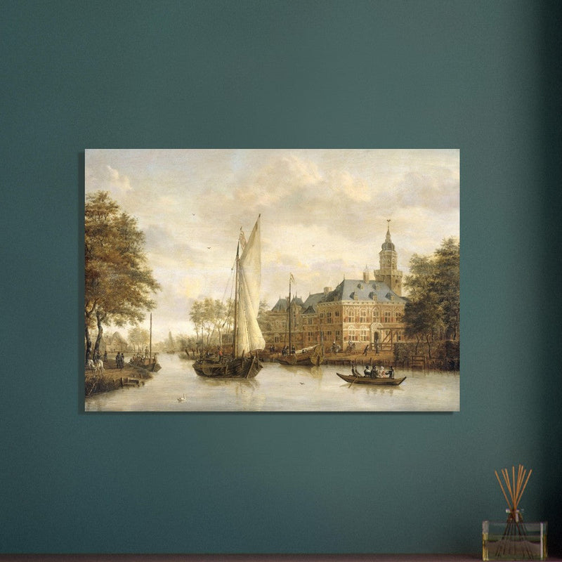 Jacobus Storck Nijenrode Castle on the Vecht near Breukelen. Antique old marine painting.  artwork