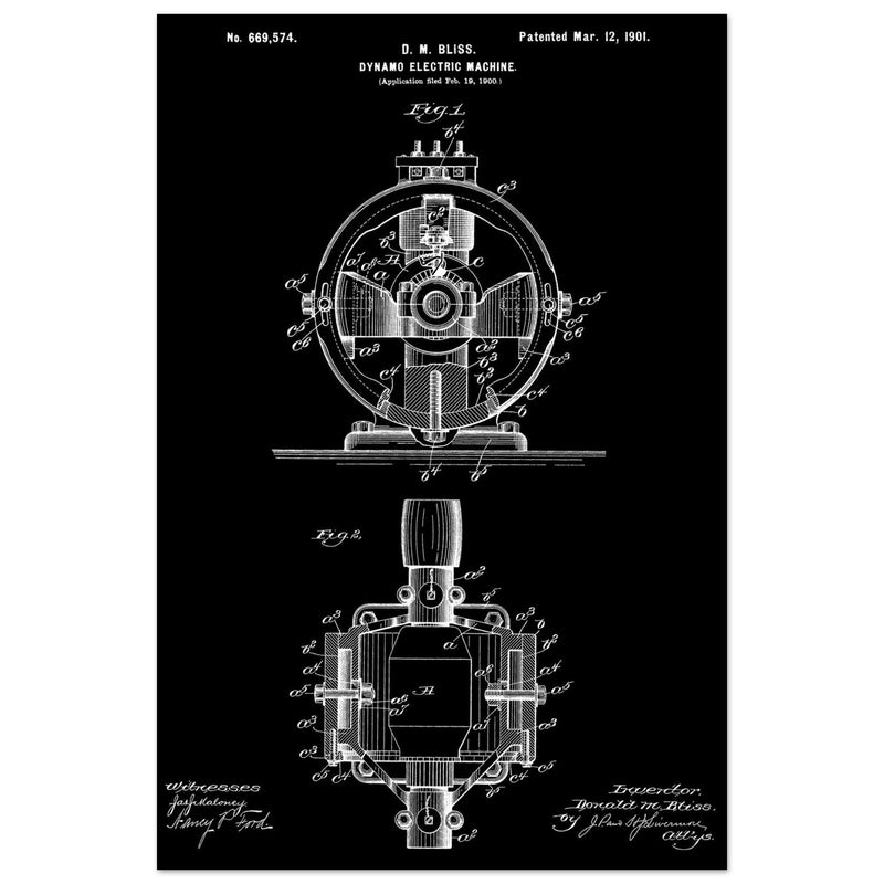 Dynamo electric machine patent by D M Bliss.
