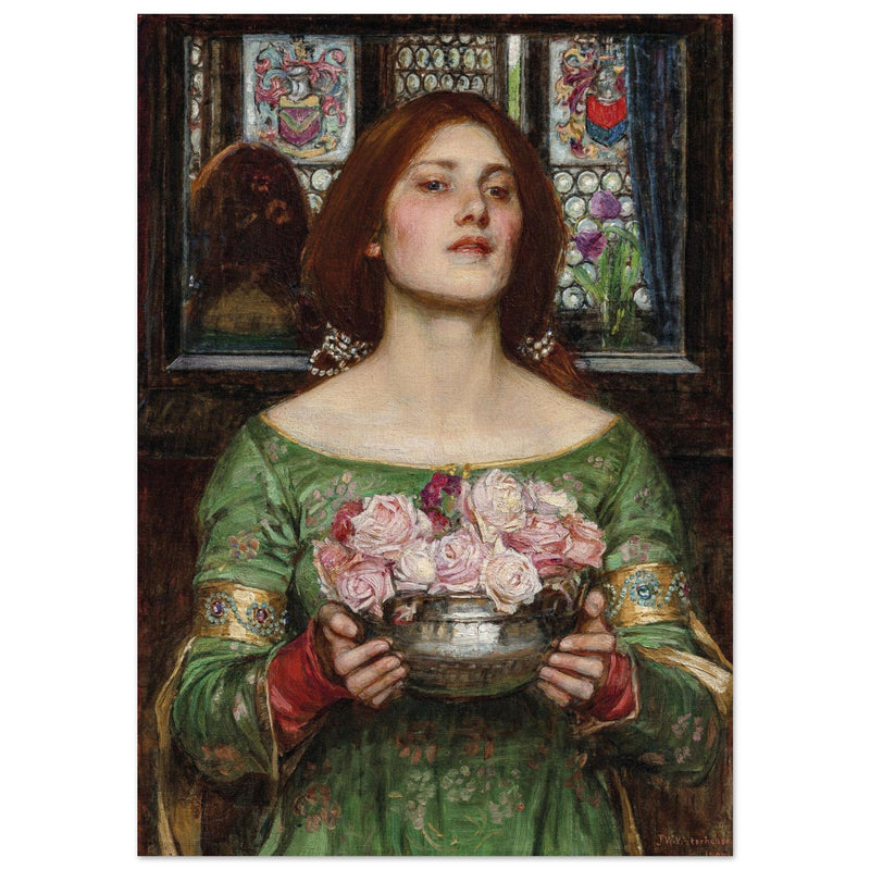 John William Waterhouse painting Gather Ye Rosebuds While Ye May