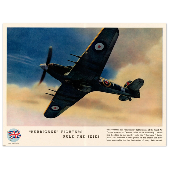Hurricane Fighters Rule the Skies vintage print reproduction