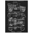 Motor Vehicle patent. Vintage car illustration.