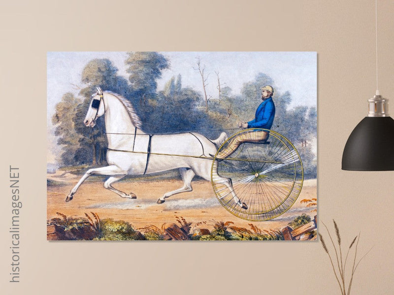 Grey Eagle horse cart antique lithograph by Nathaniel Currier.