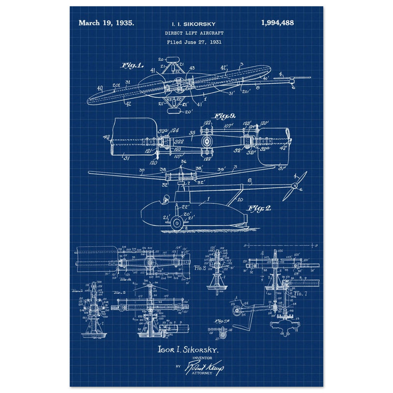 Direct Lift Aircraft patent by Sikorsky. Helicopter ancestor