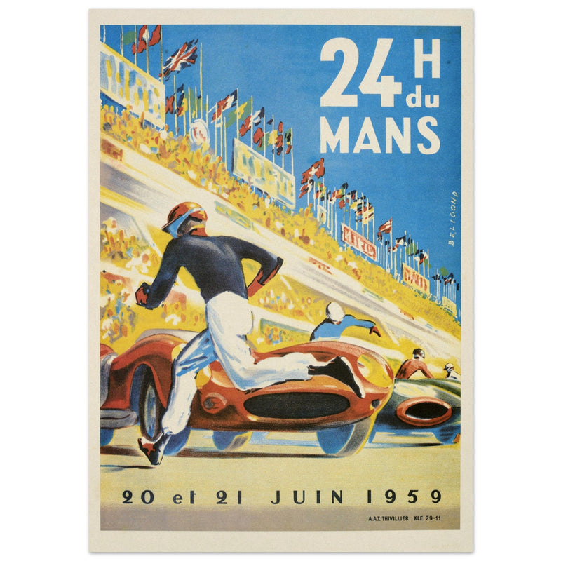 Le Mans 24 hours car race in 1959 by Michel Beligond.