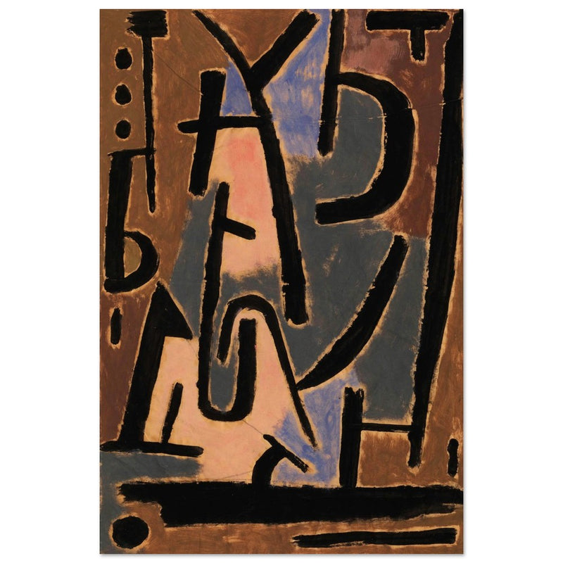 Paul Klee Bedrohliche Zeichen ( Threatening signs ). Abstract painting.  artwork. Wallart