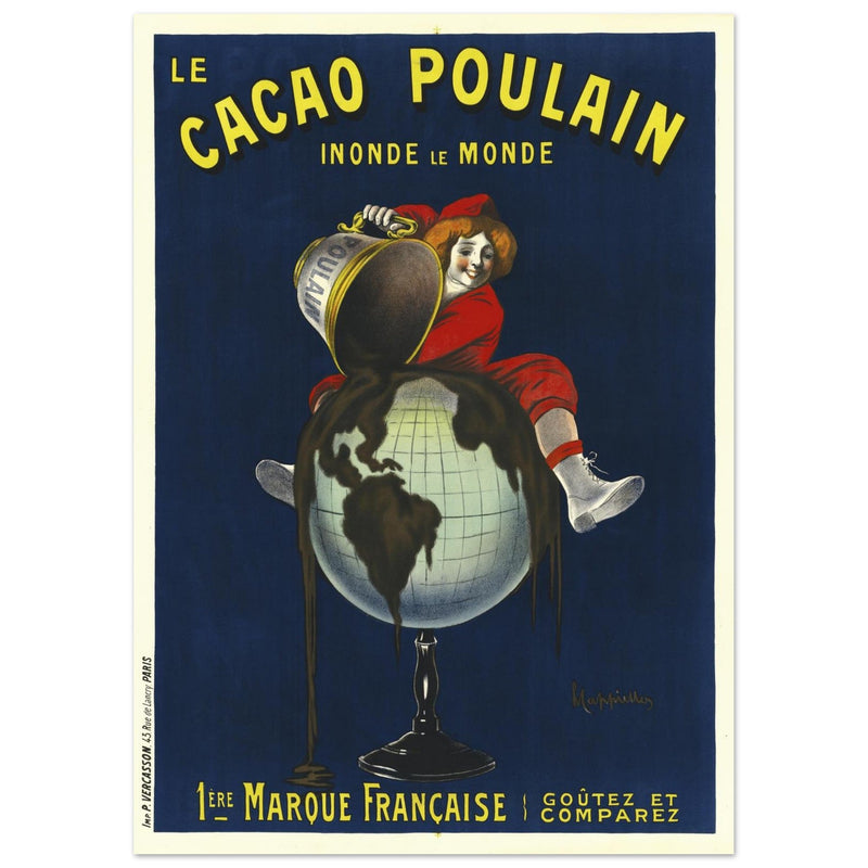 Le Cacao Poulain vintage advertising poster by Leonetto Cappiello.