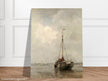 Jacob Maris old marine painting Bluff-bowed Fishing Boat on the Beach at Scheveningen.