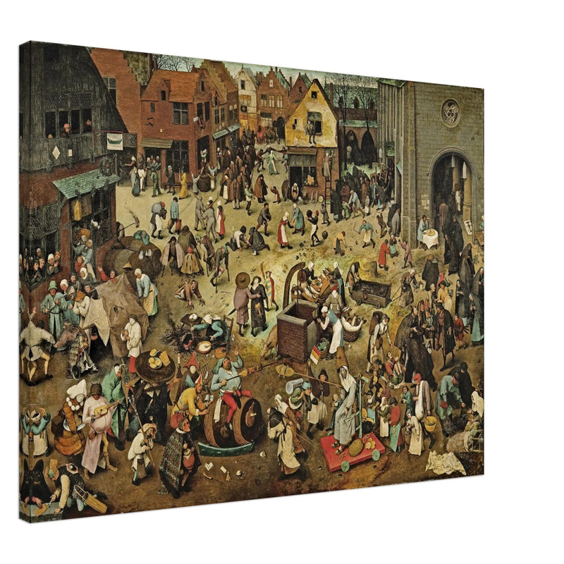 The Fight Between Carnival and Lent old painting by  Pieter Brueghel the Elder.