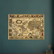 Ancient world map print by Willem Janszoon. Poster of antique vintage old map of 1647.