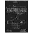 Flying machine patent 1906 by the Wright brothers. Vintage airplane.