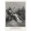 Gustave Dore The Bible engraving print . Jesus falling beneath the cross .