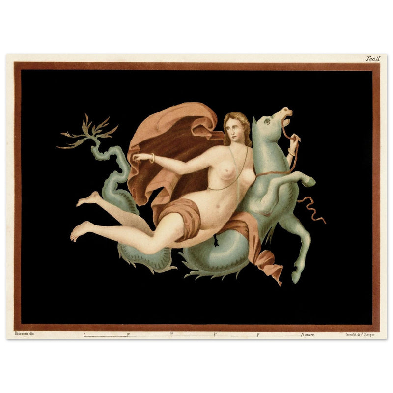 A Nereid sea nymph riding on a sea monster  hippocampus by Victor Steeger